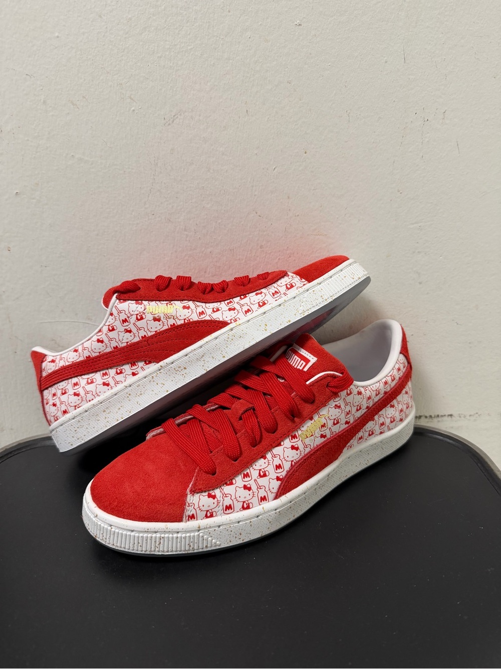 Hello Kitty x Puma Suede XL Sneakers in Red/White/ Glitter New W/O Box Womens 8
